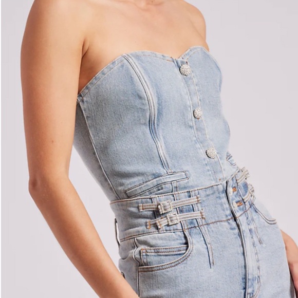 Generation Love Cyrus Denim Vestier in Light Blue SZ S NWT - Picture 1 of 8